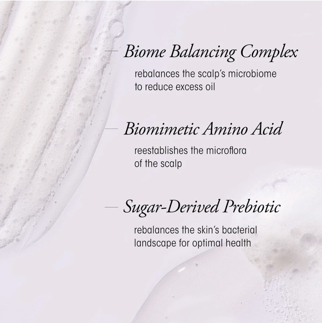 Text detailing the benefits of a Biome Balancing Complex with a blurred background
