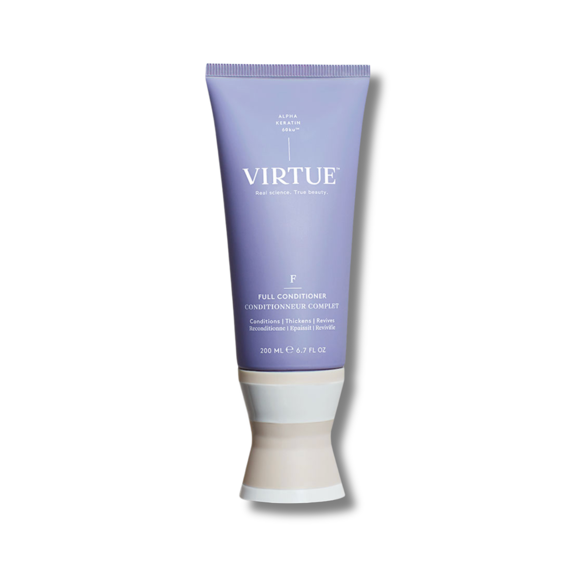 Virtue hair care product tube on a white background