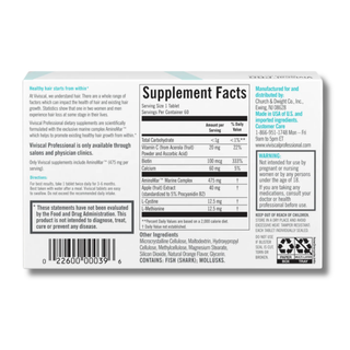 Supplement label with 'Supplement Facts' section on a white background